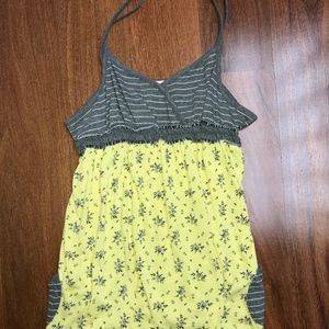 Striped & Flower Patterned Tank Top